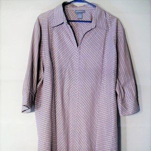 PLUS SIZE -Liz & Me 2 X  Multi colored Striped top